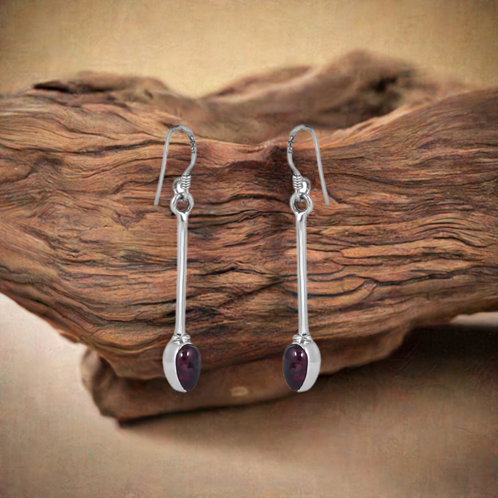Garnet Gemstone Earring In 925 Fine Silver Earring Jewelry 925SE39_0
