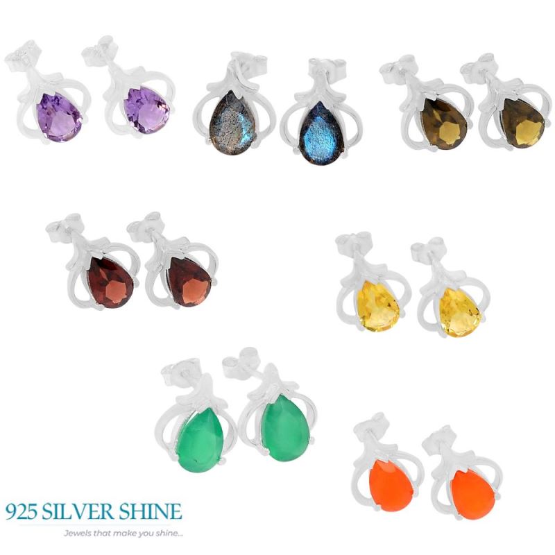 Genuine Citrine Gemstone Earrings In 925 Sterling Silver Jewelry 925SE422_1