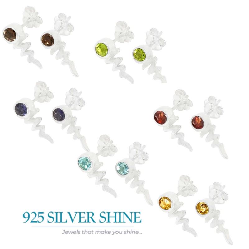 925 Sterling Silver Earrings In Genuine Citrine Gemstone 925SE480_0