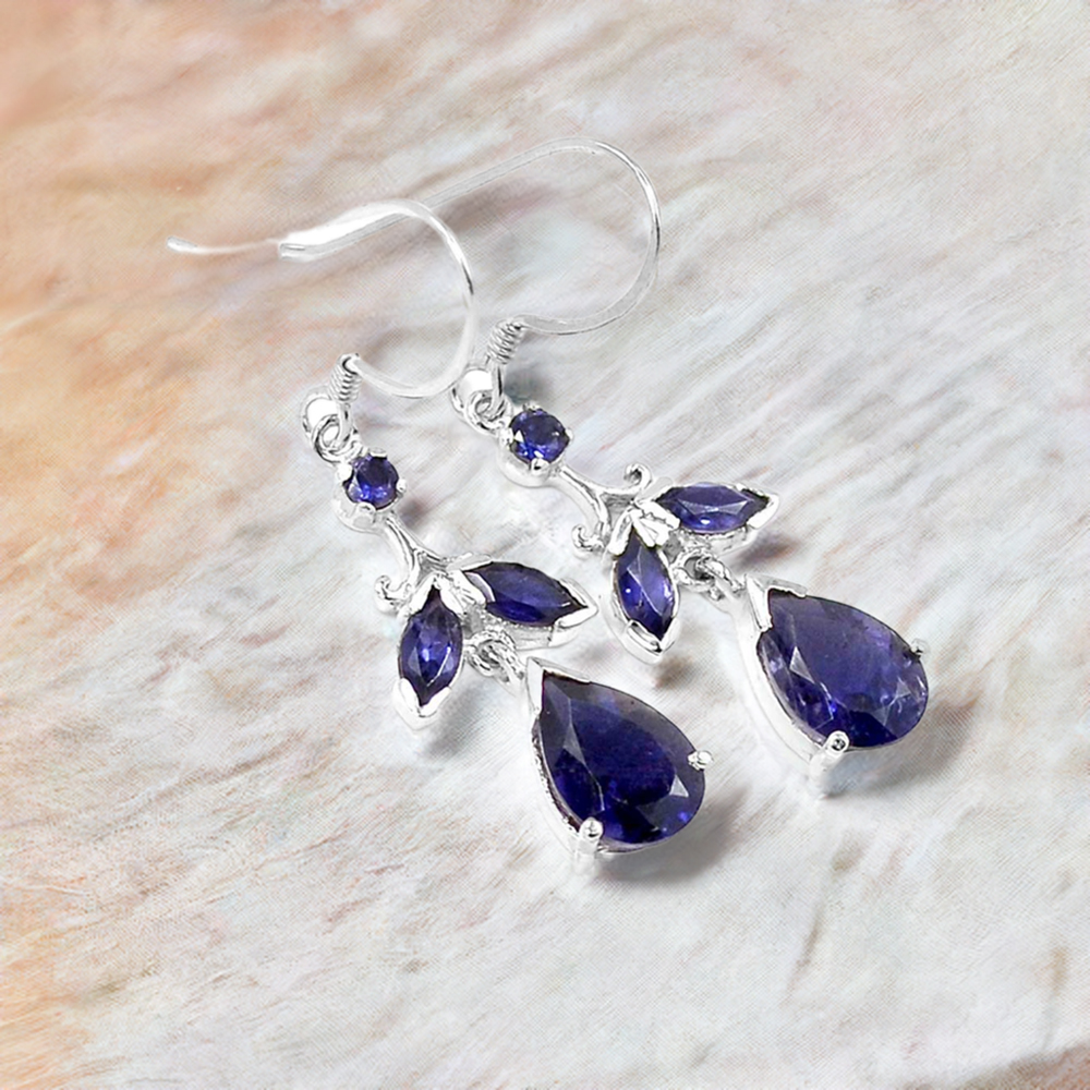 Genuine Amethyst Gemstone Earrings In 925 Sterling Silver Jewelry 925SE501