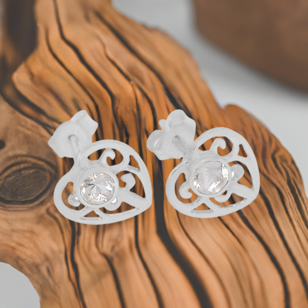 925 Sterling Silver Handmade Earrings In Crystal Gemstone Jewelry 925SE532