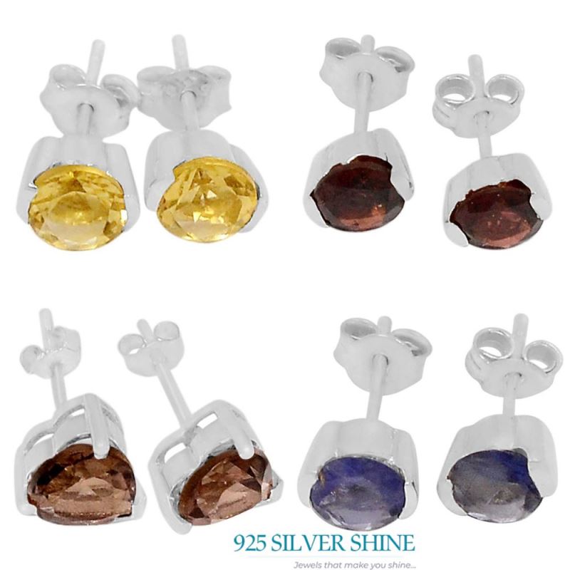 Natural Smoky Quartz Gemstone Earrings In Solid 925 Silver 925SE548_0