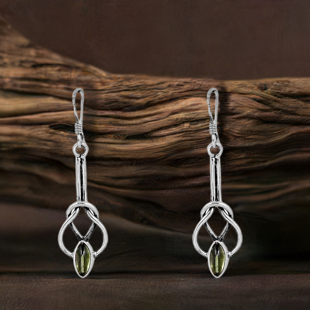925 Sterling Silver Earring In Natural Peridot Gemstone 925SE55