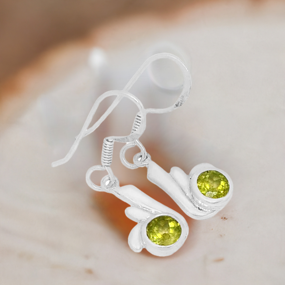 Natural Peridot Gemstone Earrings In 925 Sterling Silver Jewelry 925SE569