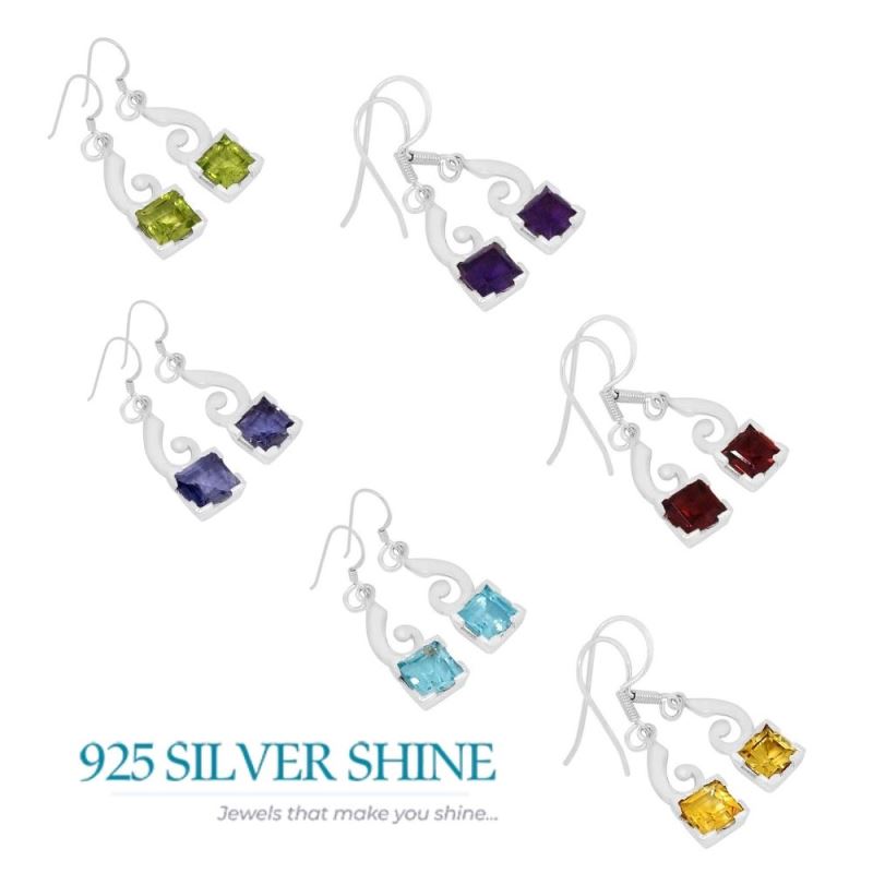 Natural Peridot Gemstone Earrings In 925 Sterling Silver Jewelry 925SE575_1