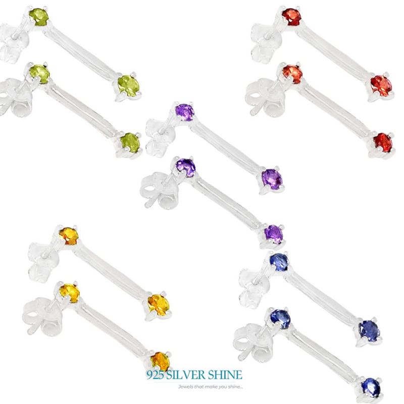 925 Sterling Silver Earrings In Genuine Peridot Gemstone 925SE644_0