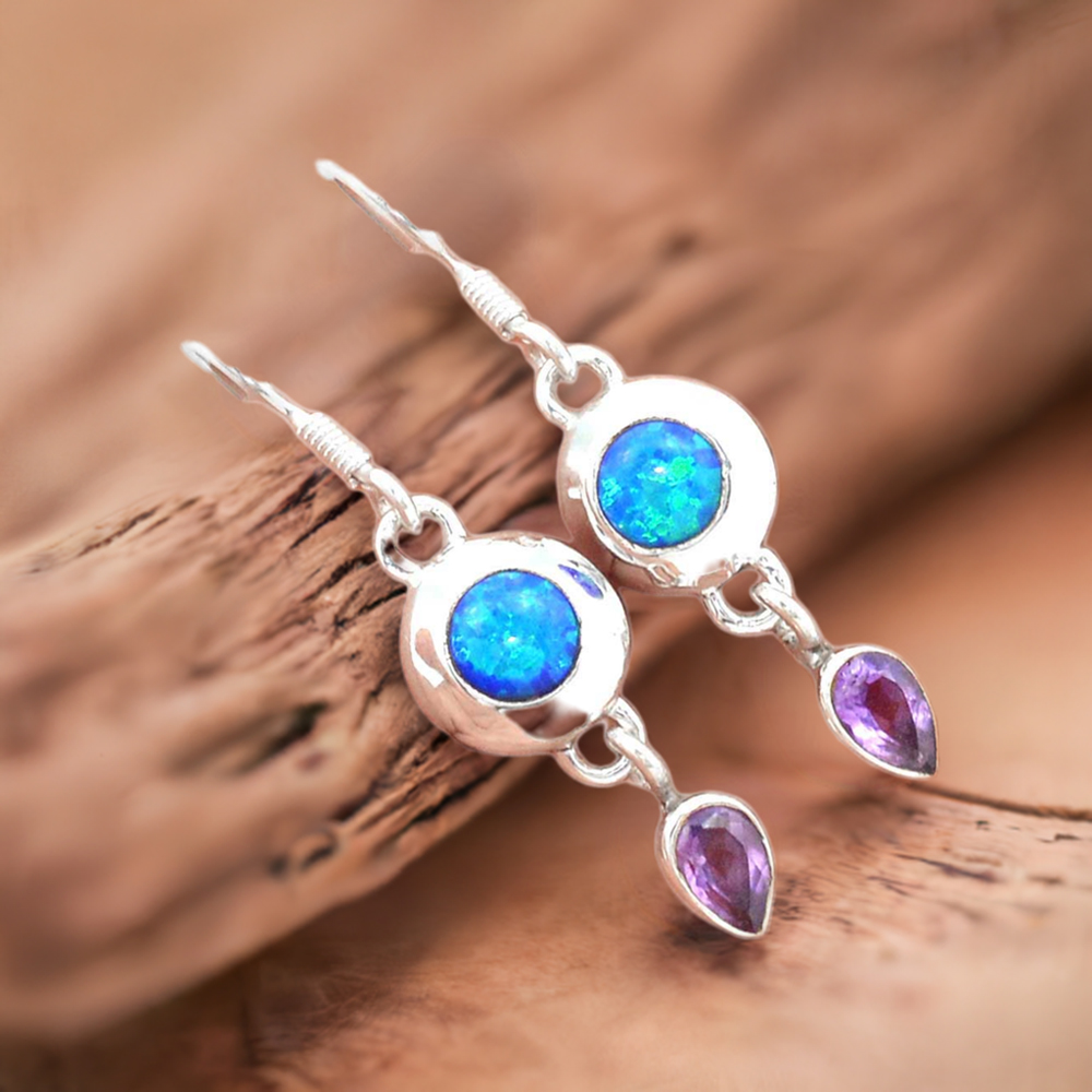 925 Sterling Silver Earrings In Multi Gemstone Jewelry 925SE672