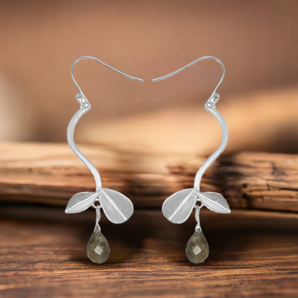 Genuine Smoky Quartz Gemstone Earrings In 925 Sterling Silver Jewelry 925SE732