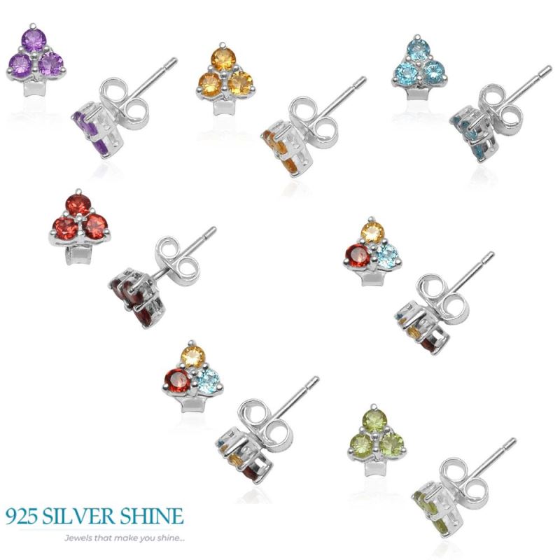 925 Sterling Silver Handmade Earrings In Amethyst Gemstone Jewelry 925SE747_2