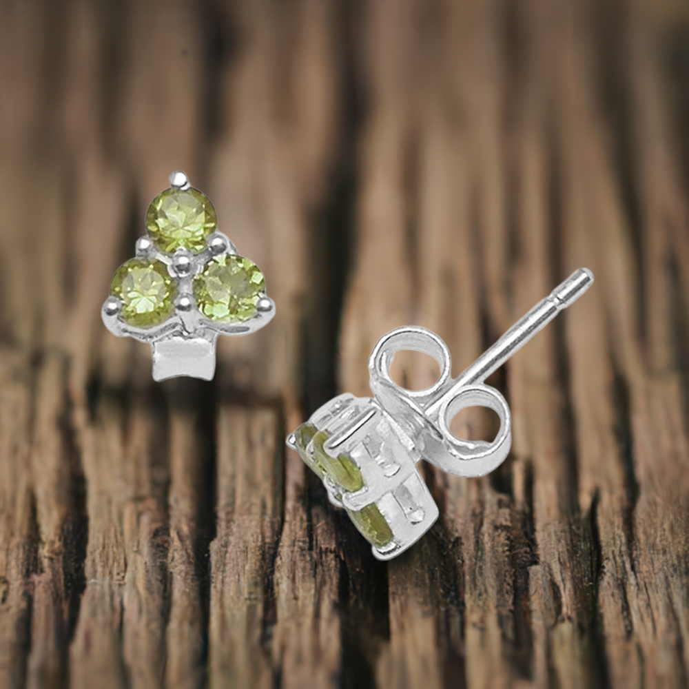 925 Sterling Silver Earrings In Peridot Gemstone Jewelry 925SE749
