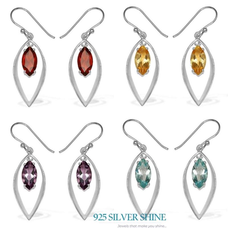 925 Sterling Silver Handmade Earrings In Citrine Gemstone Jewelry 925SE763_2