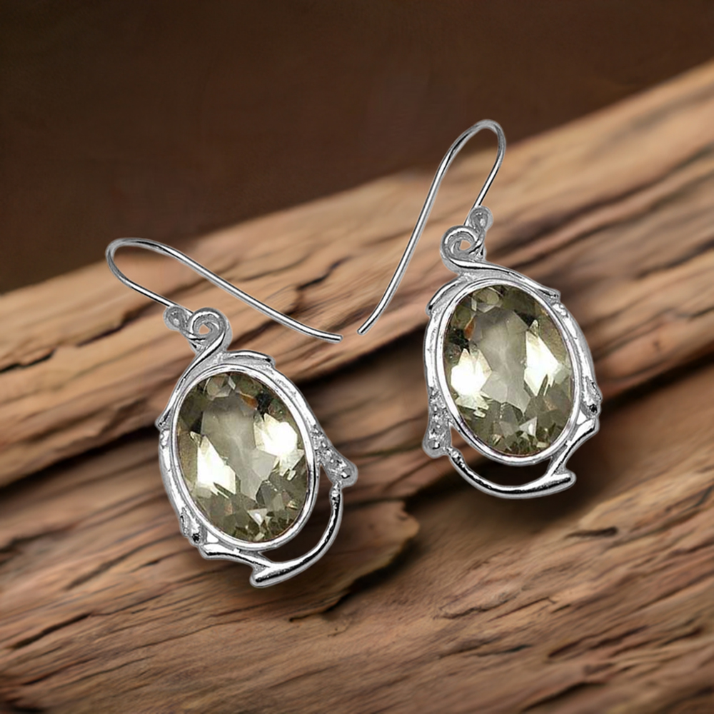 Natural Smoky Quartz Gemstone Earrings In Solid 925 Silver 925SE785