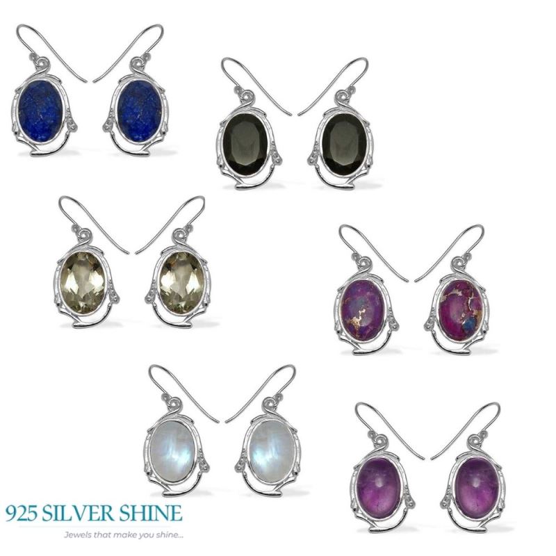 Natural Smoky Quartz Gemstone Earrings In Solid 925 Silver 925SE785_2