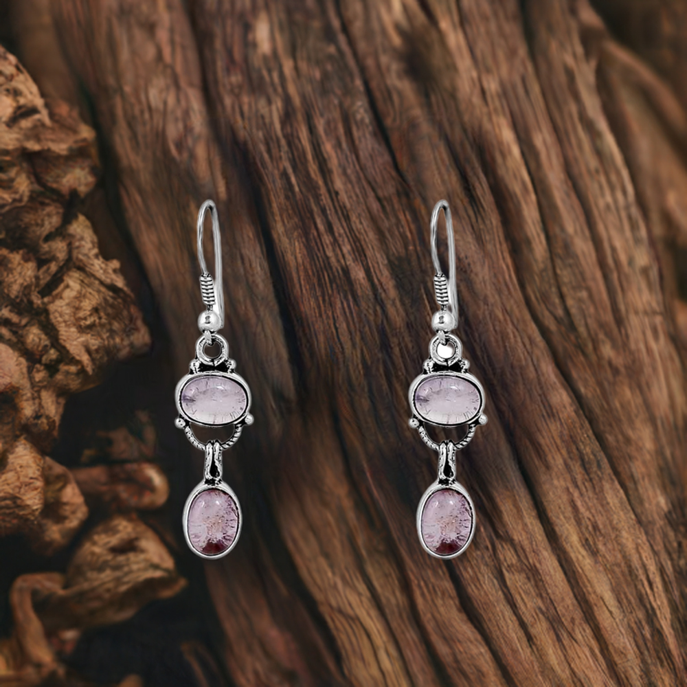 Rainbow Moonstone Earring In 925 Fine Silver Jewelry 925SE80