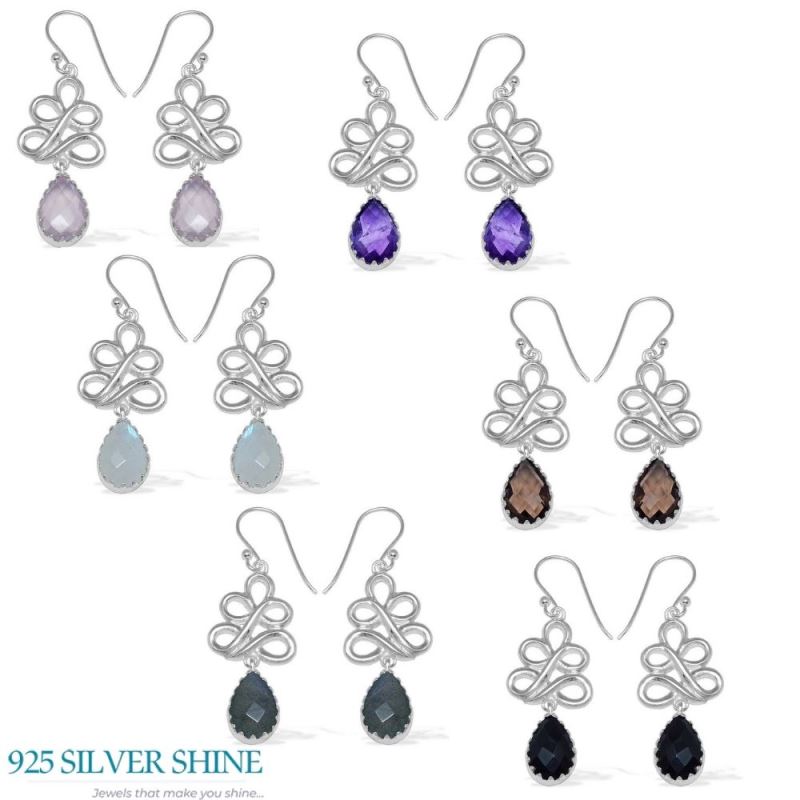 925 Sterling Silver Earrings In Labradorite Gemstone Jewelry 925SE840_2