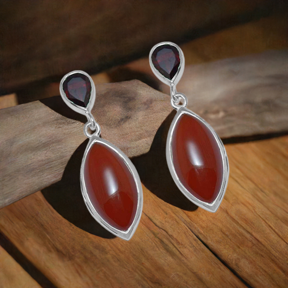 Genuine Multi Gemstone Earrings In 925 Sterling Silver Jewelry 925SE890