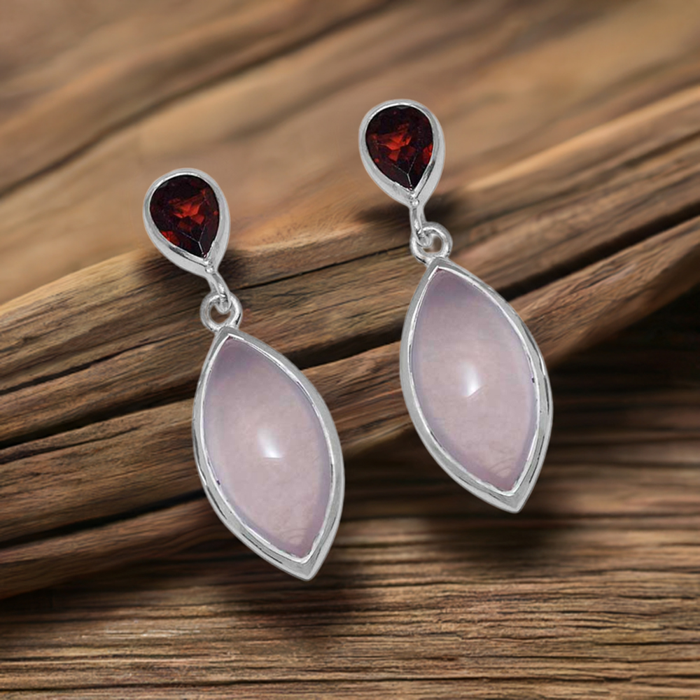 Natural Multi Gemstone Earrings In 925 Sterling Silver Jewelry 925SE891