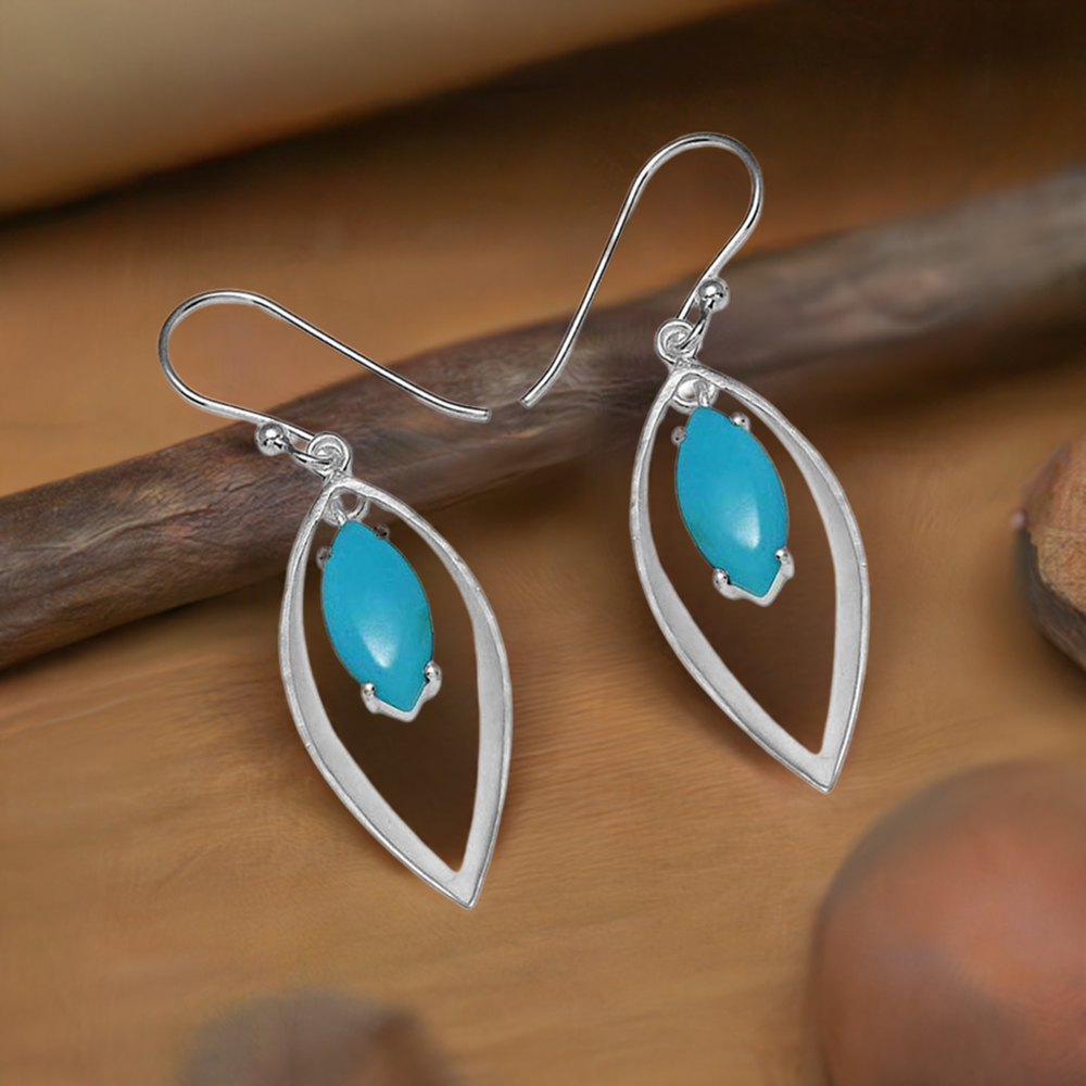 925 Sterling Silver Earrings In Chalcedony Gemstone Jewelry 925SE907