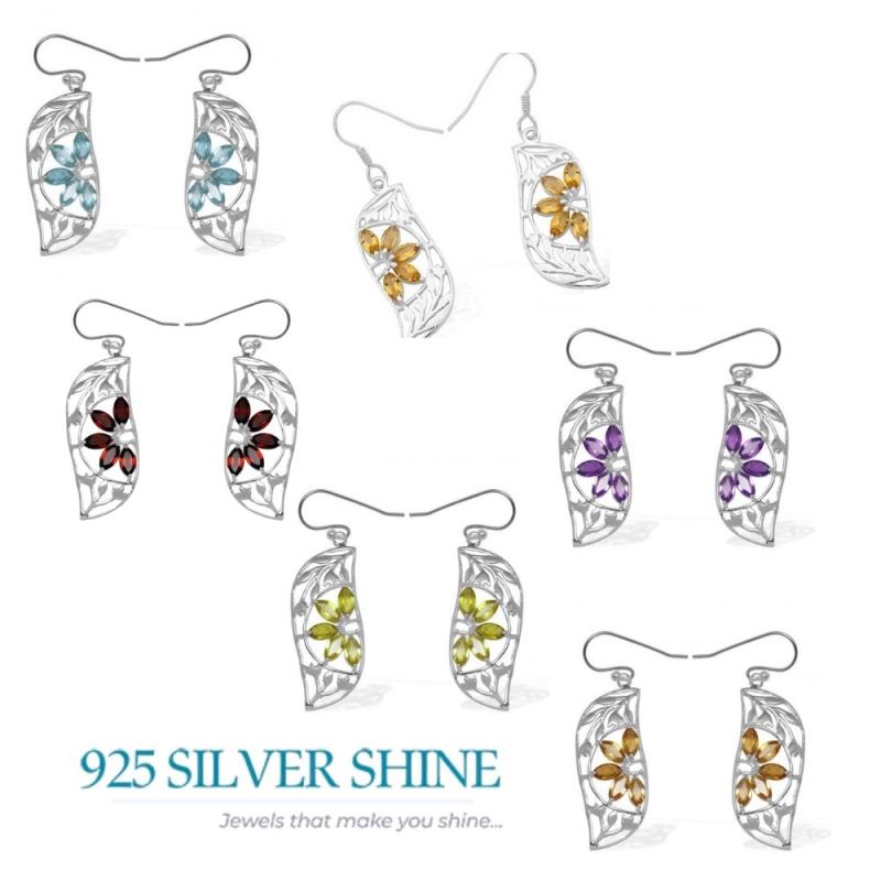 925 Sterling Silver Handmade Earrings In Citrine Gemstone Jewelry 925SE913_4