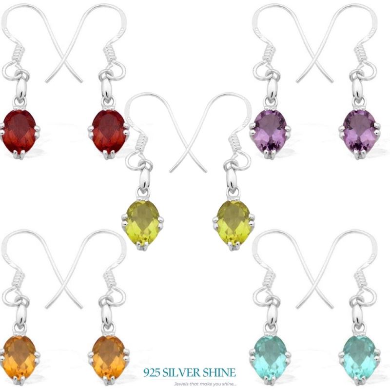 925 Sterling Silver Handmade Earrings In Lemon Quartz Gemstone Jewelry 925SE921_1