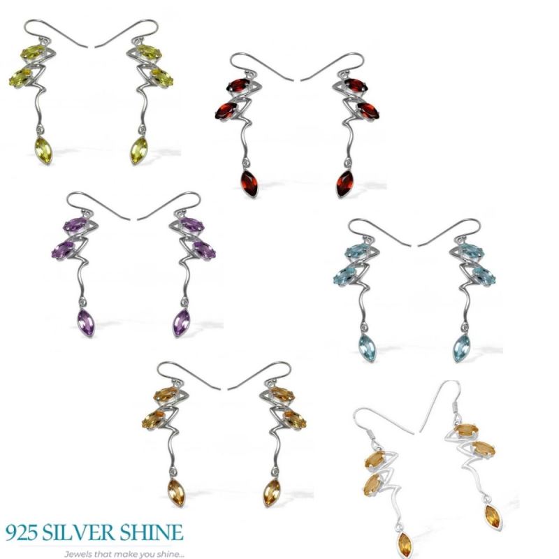 925 Sterling Silver Handmade Earrings In Peridot Gemstone Jewelry 925SE926_1