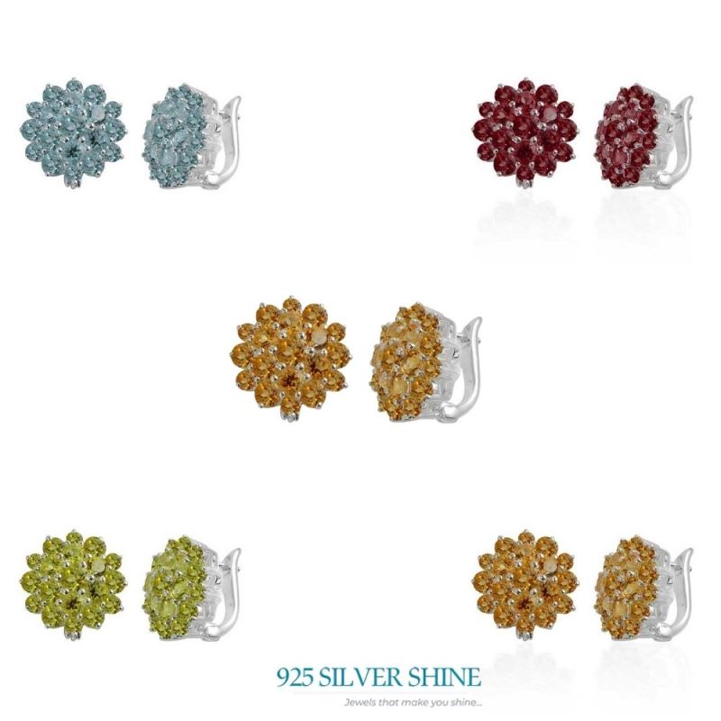 925 Sterling Silver Earrings In Citrine Gemstone Jewelry 925SE997_2