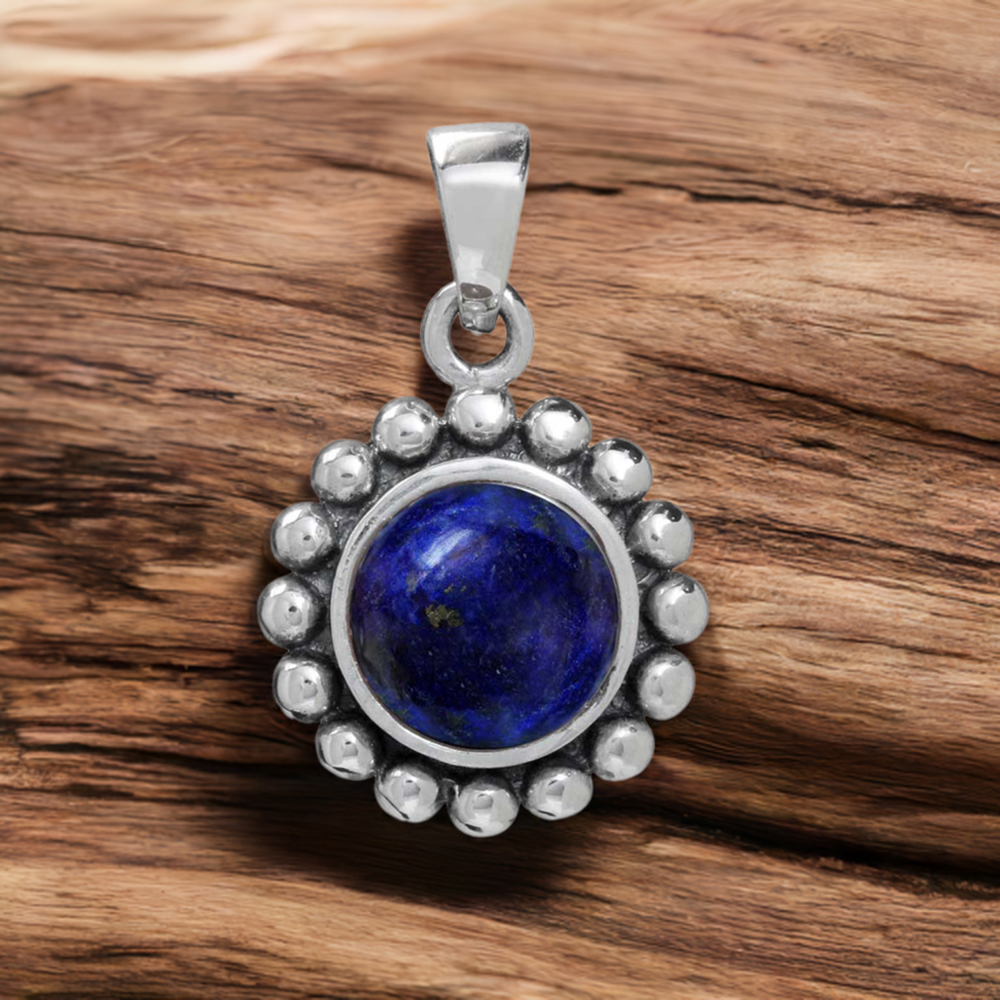 925 Sterling Silver Handmade Pendants In Lapis Lazuli Gemstone Jewelry 925SP02-3