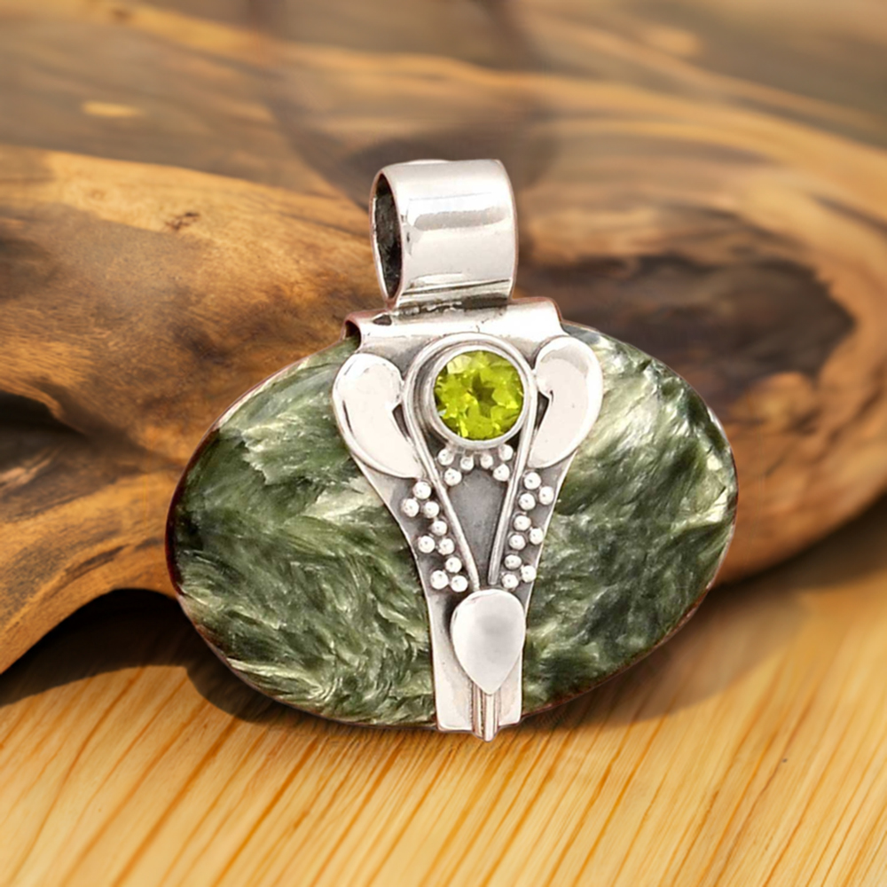 Multi Gemstone Pendants In 925 Fine Silver Jewelry 925SP072-3