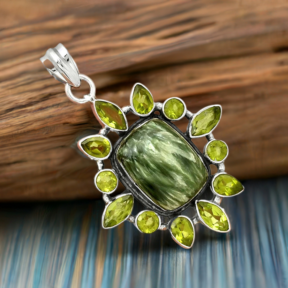 Multi Gemstone Handmade Pendants In 925 Sterling Silver Jewelry 925SP078-1