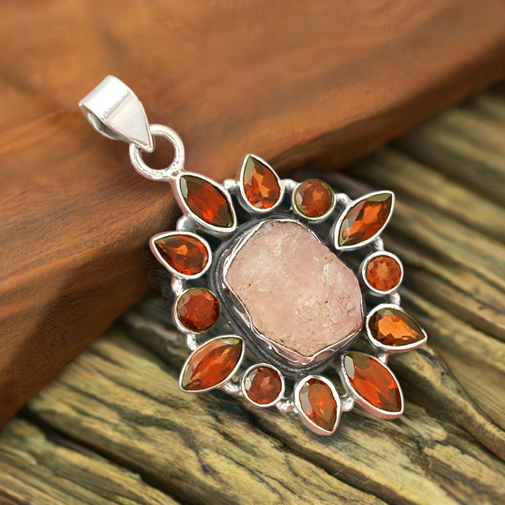 Multi Gemstone Pendants In Solid Sterling Silver Jewelry 925SP078-2