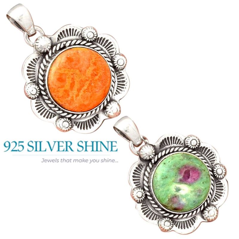 Orange Calcite Gemstone Earrings 925 Sterling online Silver