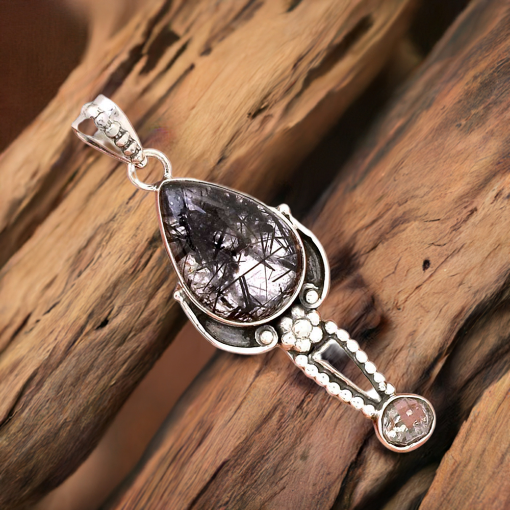 Multi Gemstone Handmade Pendants In Solid Sterling Silver Jewelry 925SP081-1