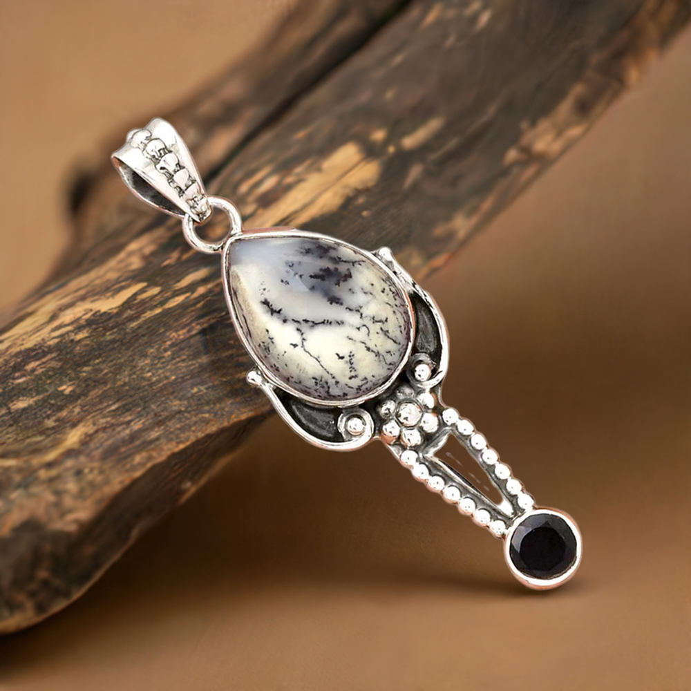 Multi Gemstone Pendants In Fine Sterling Silver Jewelry 925SP081-2