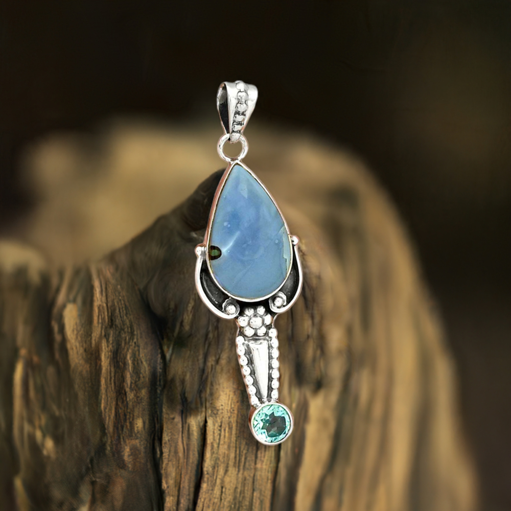 Multi Gemstone Pendants In 925 Fine Silver Jewelry 925SP081-4