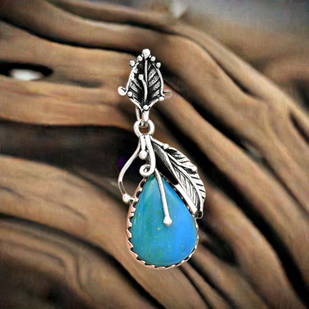 American Turquoise Gemstone Handmade Pendants In Solid Sterling Silver Jewelry 925SP082-4