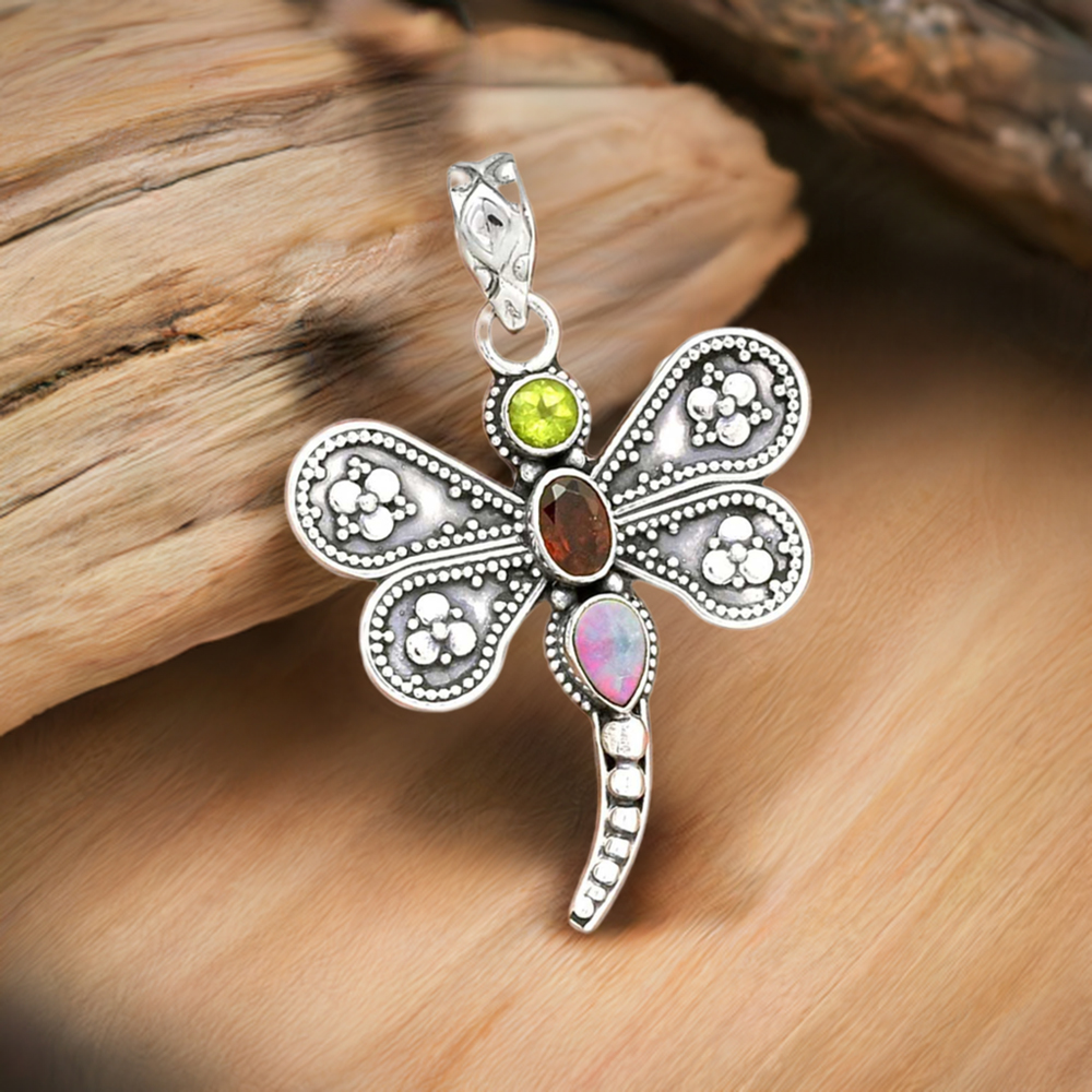 925 Fine Silver Pendants In Multi Gemstone Jewelry 925SP085-2