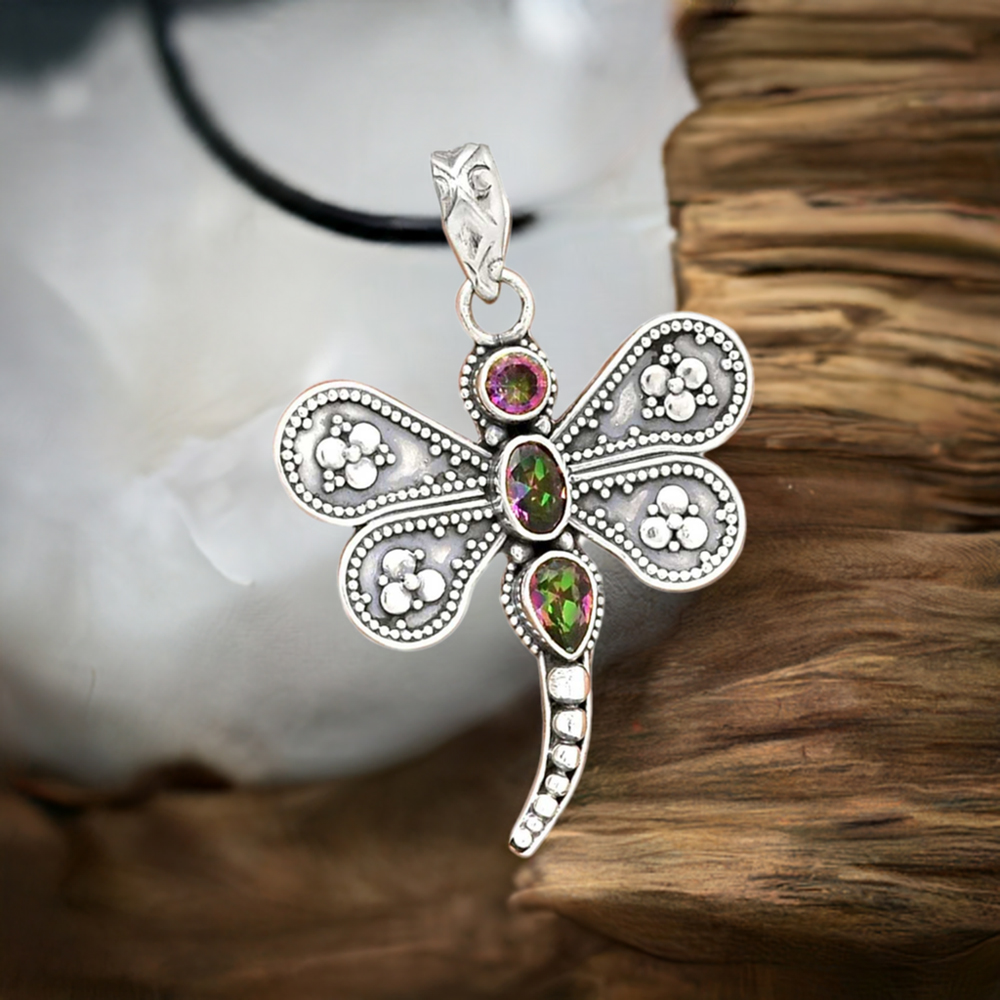 925 Sterling Silver Handmade Pendants In Mystic Topaz Gemstone Jewelry 925SP085-3