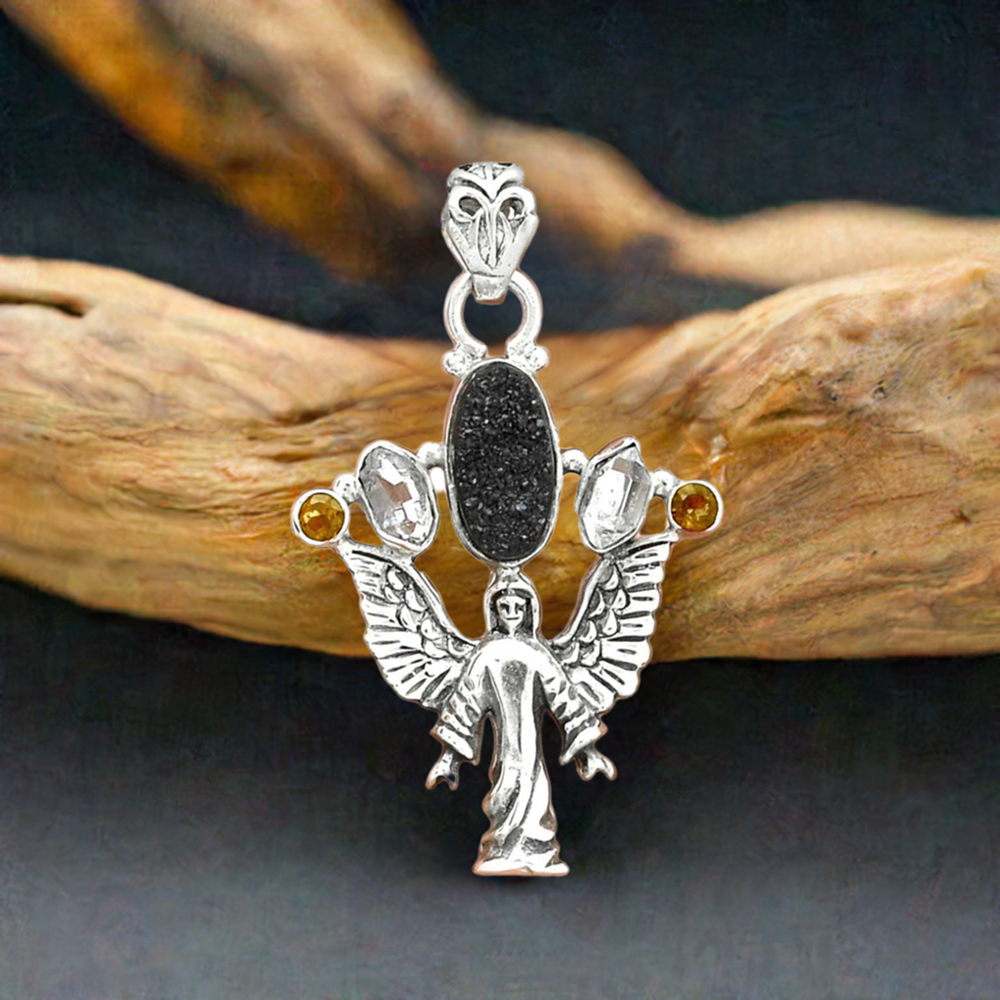 925 Fine Silver Pendants In Multi Gemstone Jewelry 925SP089-3