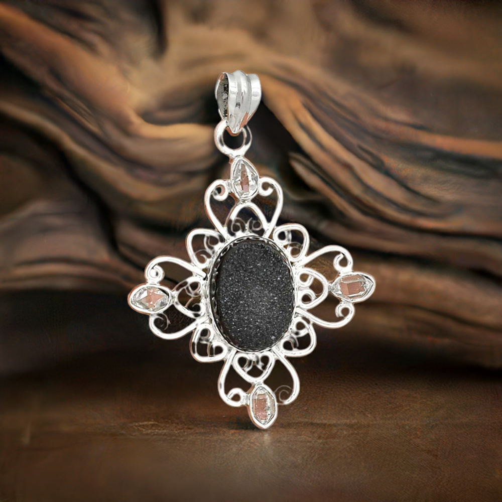 925 Fine Silver Pendants In Multi Gemstone Jewelry 925SP096-3