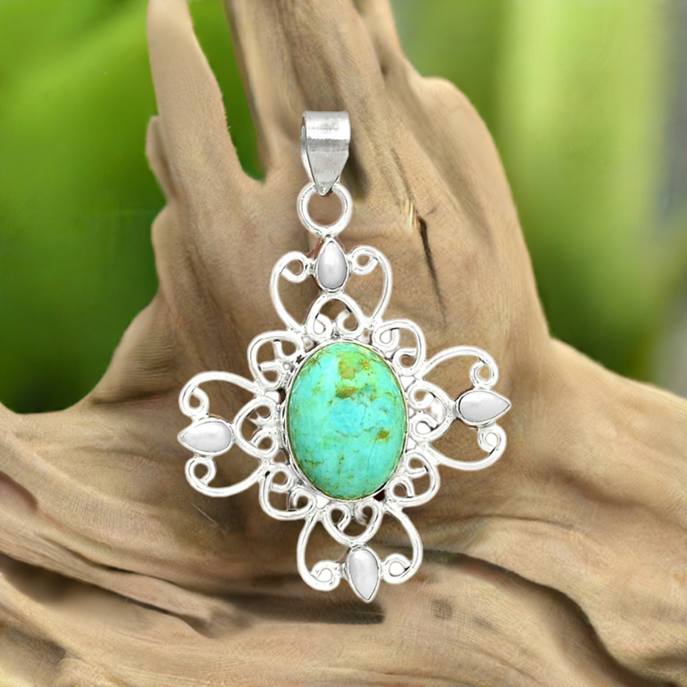 925 Fine Silver Pendants In Multi Gemstone Jewelry 925SP097-10