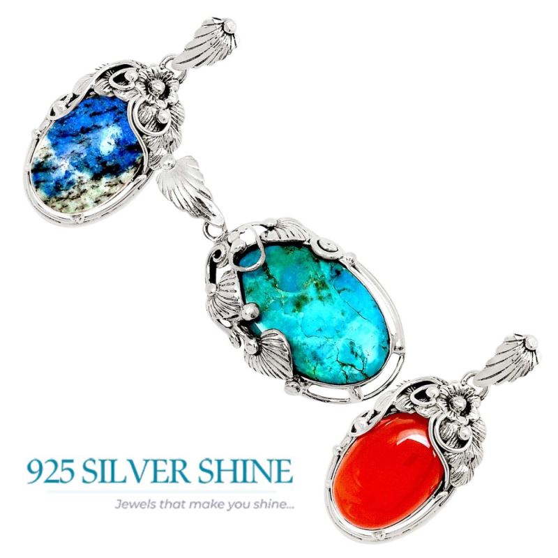 Carnelian Gemstone Pendants In 925 Fine Silver Jewelry 925SP102-1_3