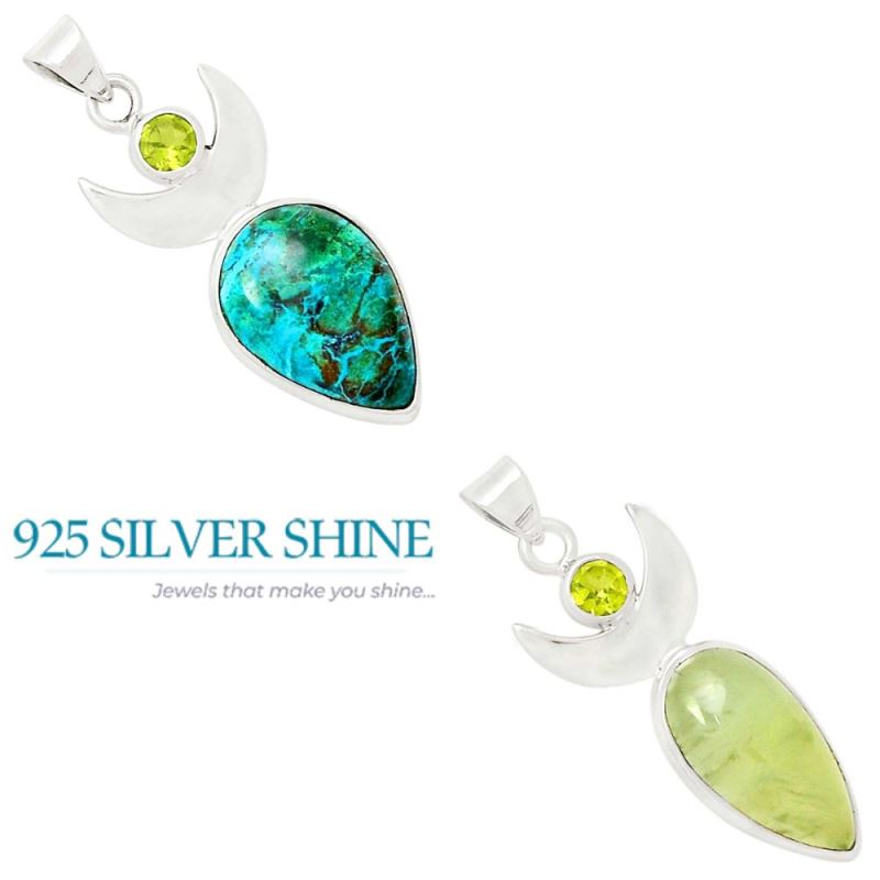 Multi Gemstone Pendants In Fine Sterling Silver Jewelry 925SP103-1_3