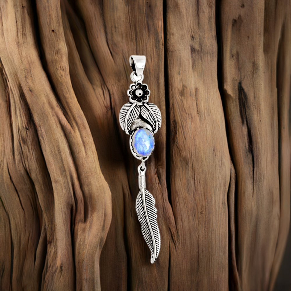 Rainbow Gemstone Handmade Pendants In 925 Sterling Silver Jewelry 925SP104-2