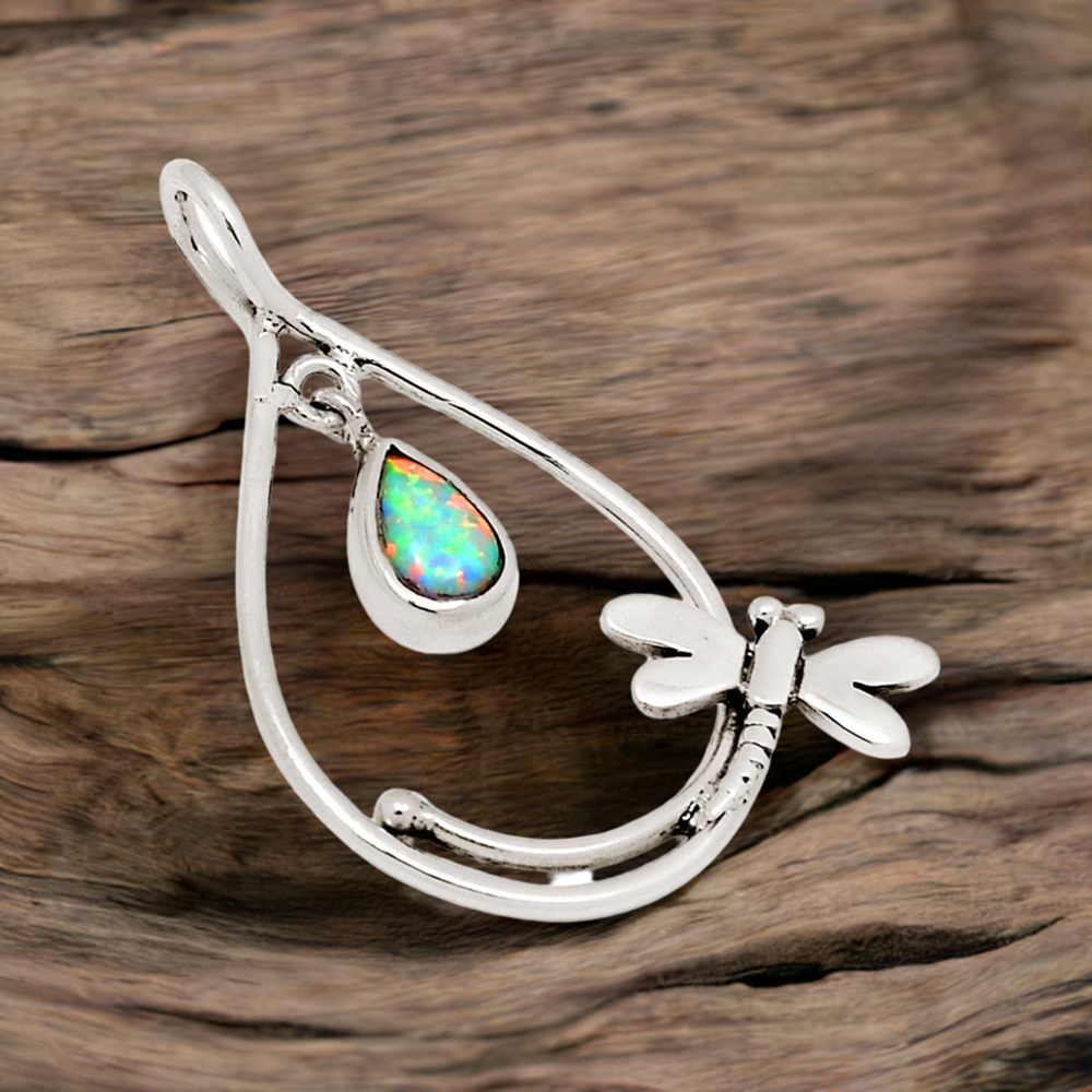 925 Solid Silver Pendants In Opal Gemstone Jewelry 925SP105-7