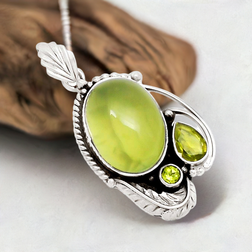 Solid Sterling Silver Handmade Pendants In Multi Gemstone Jewelry 925SP113-2