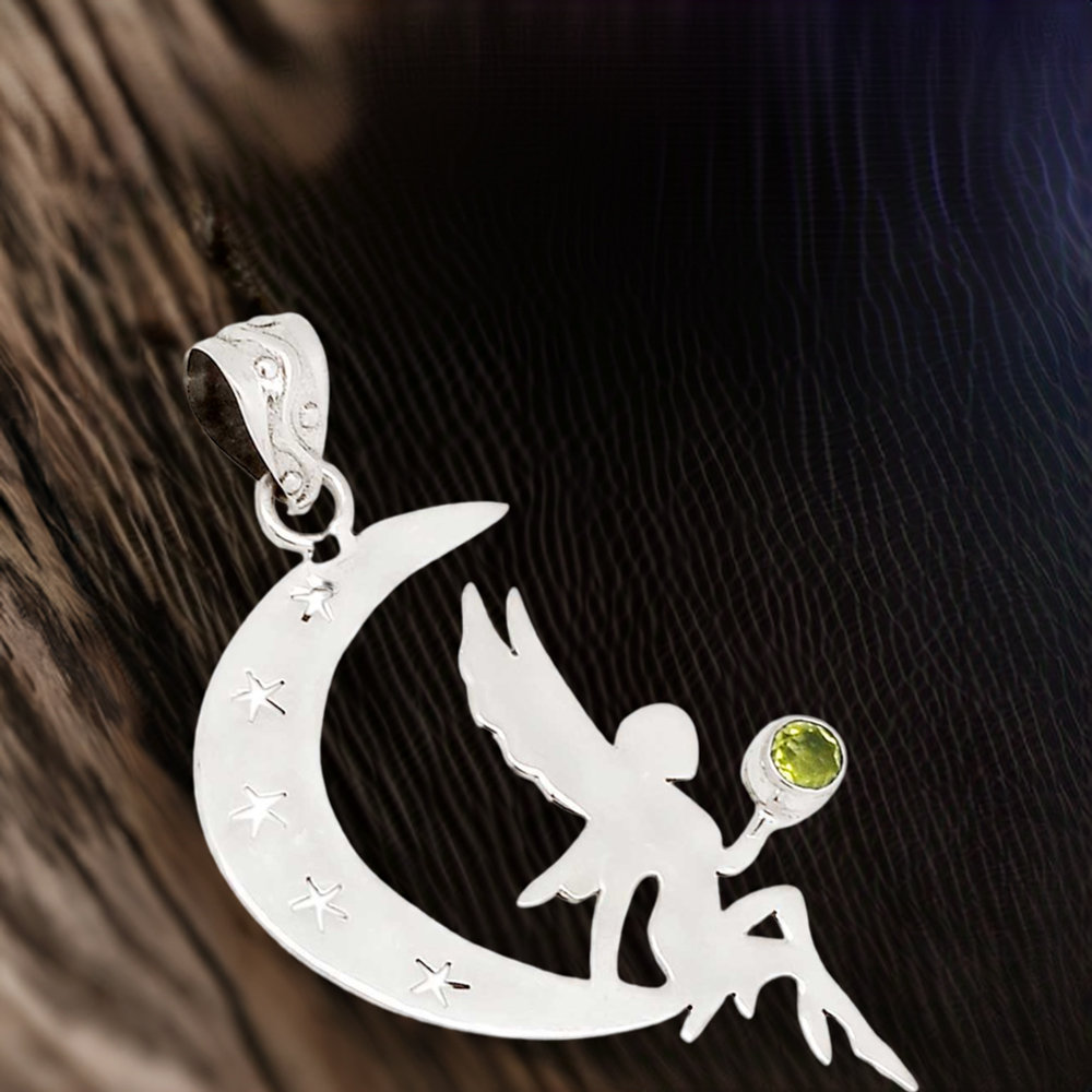 925 Solid Silver Pendants In Peridot Gemstone Jewelry 925SP114-2