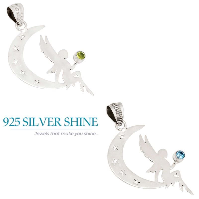 925 Solid Silver Pendants In Peridot Gemstone Jewelry 925SP114-2_3