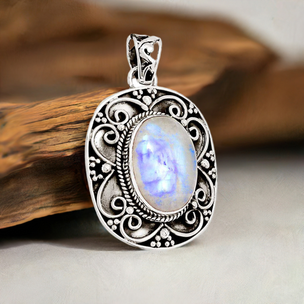 Rainbow Gemstone Handmade Pendants In 925 Sterling Silver Jewelry 925SP115-1