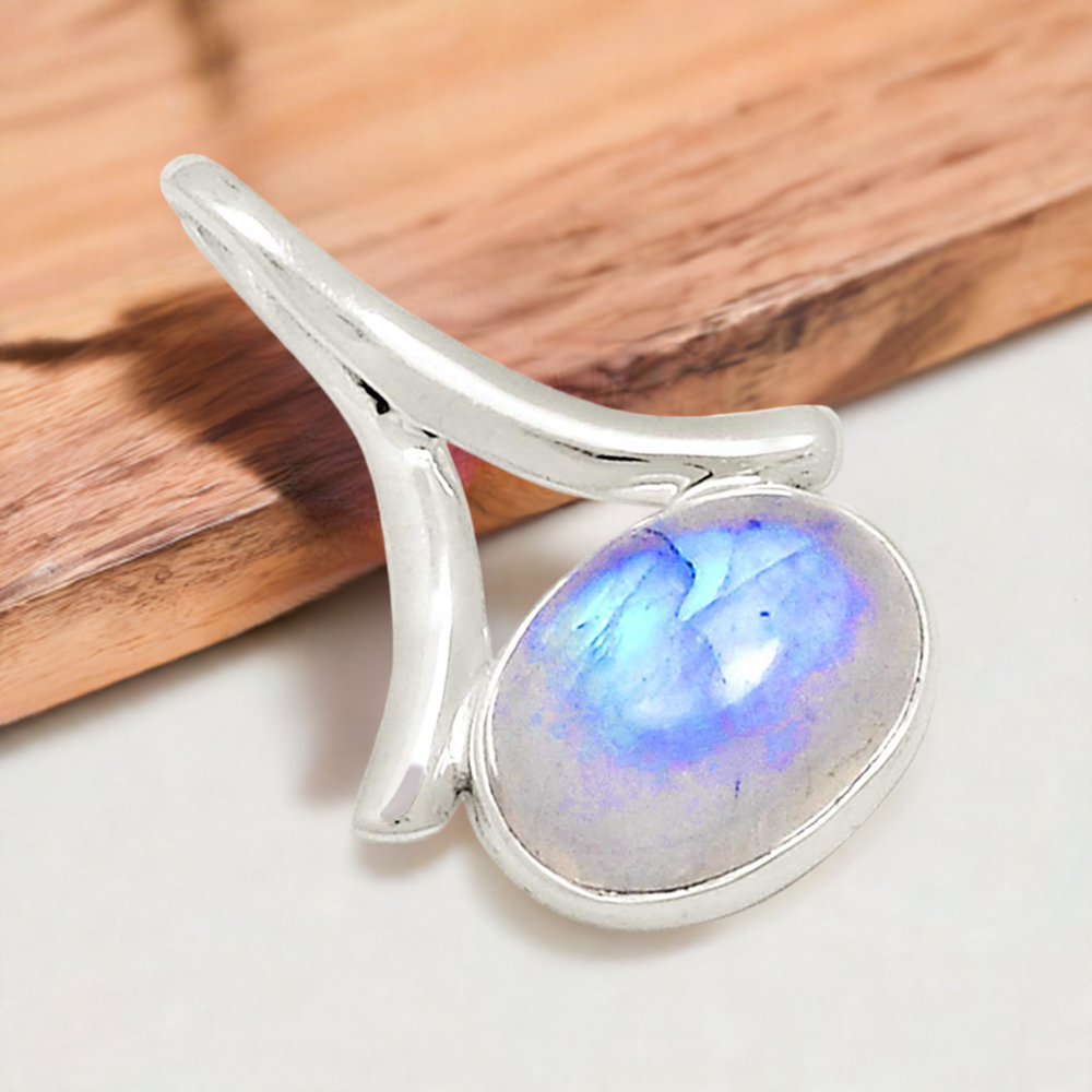 Rainbow Moonstone Pendants In Fine Sterling Silver Jewelry 925SP120-1