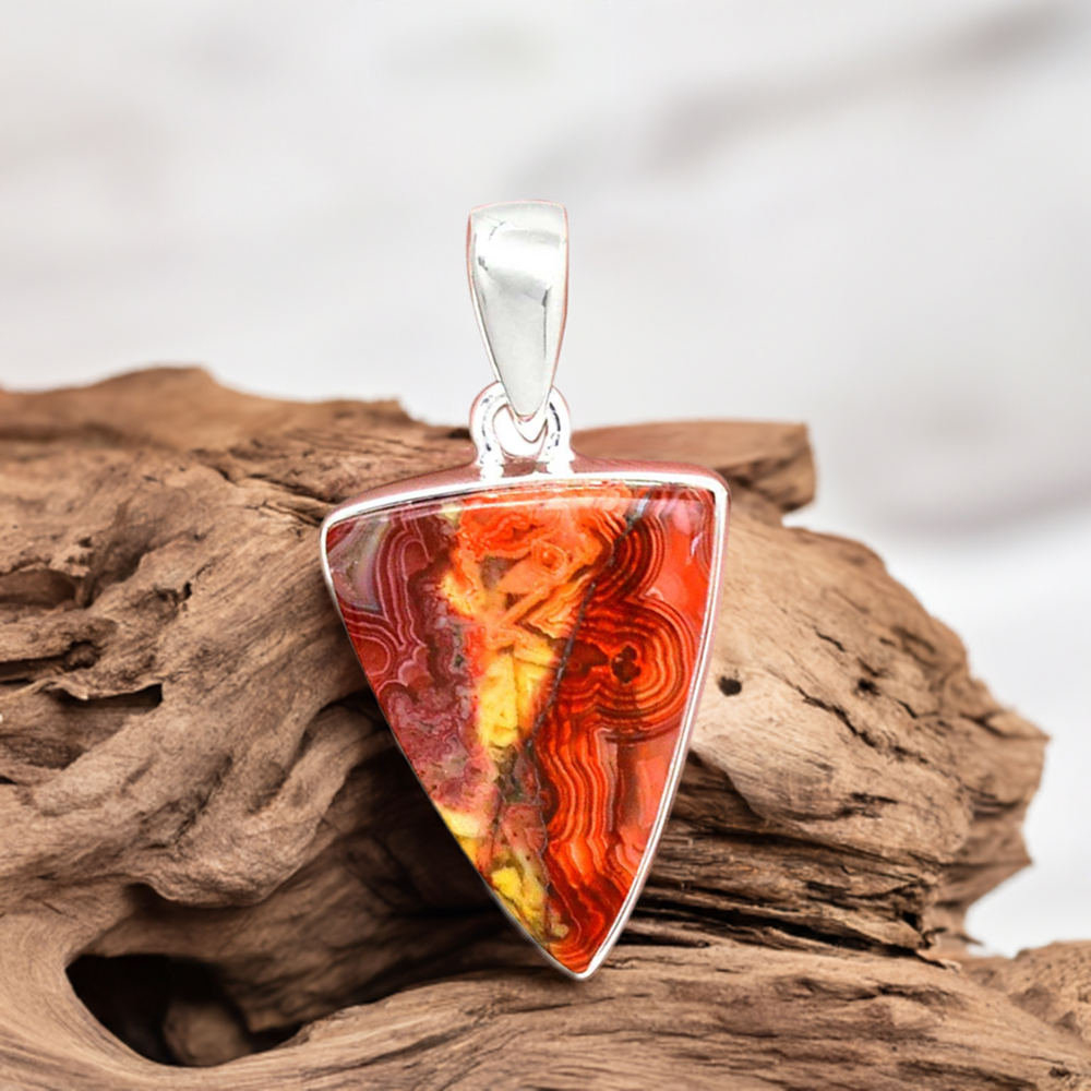 Crazy Lace Agate Gemstone Pendants In 925 Fine Silver Jewelry 925SP128